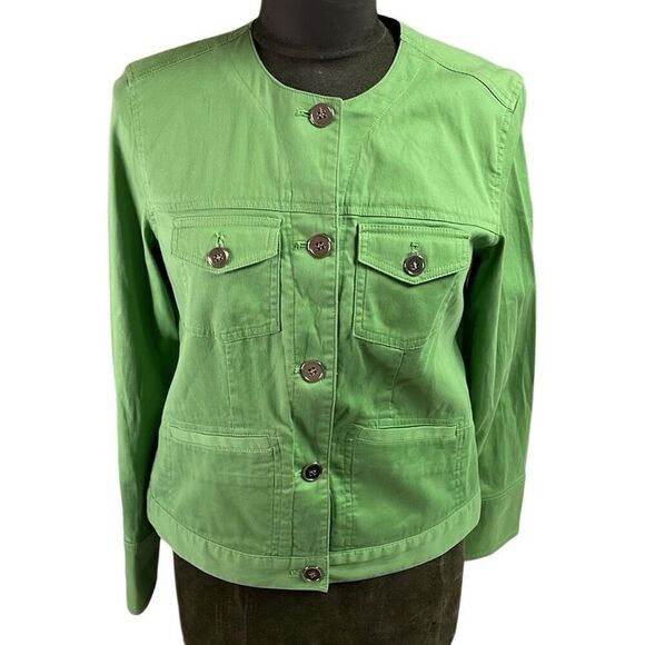 Charter Club Jackets & Blazers - CHARTER CLUB Women’s Green Corduroy Button Up Shacket Cardigan Green Size Small